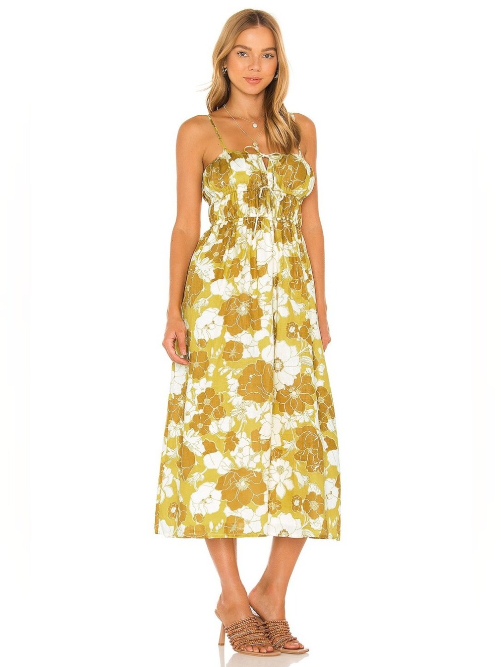 FAITHFULL THE BRAND Francesca Midi Dress Potenza Floral Print XL US Size 10